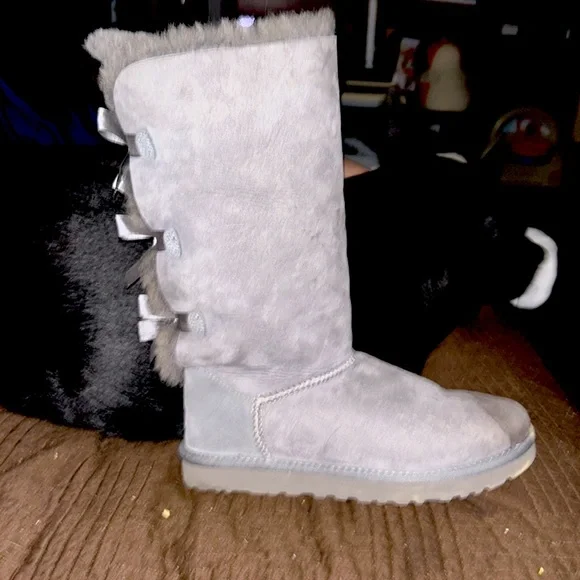 UGG Bailey Bow Suede Tall Water-Resistant Boots - Picture 4 of 5